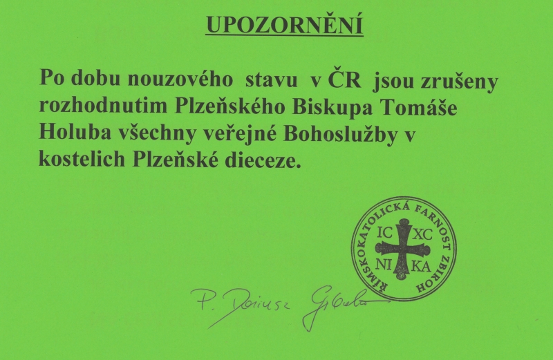 Upozornění - nouzový stav Upozornění - nouzový stav